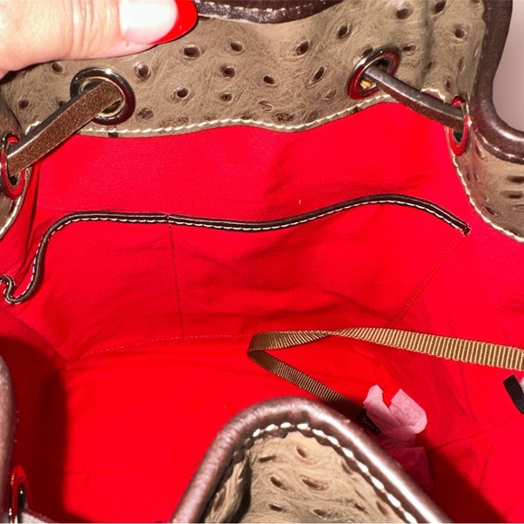 Dooney & Bourke Ostrich Small Drawstring purse & Wallet - Picture 6 of 11